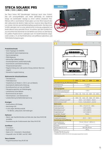 Steca Elektronik Katalog PV Autarke Systeme (06|2018)