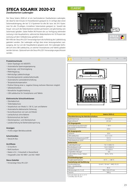 Steca Elektronik Katalog PV Autarke Systeme (06|2018)