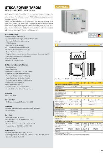 Steca Elektronik Katalog PV Autarke Systeme (06|2018)