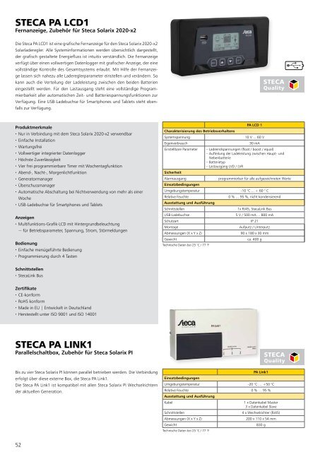 Steca Elektronik Katalog PV Autarke Systeme (06|2018)