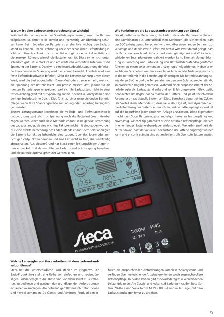 Steca Elektronik Katalog PV Autarke Systeme (06|2018)