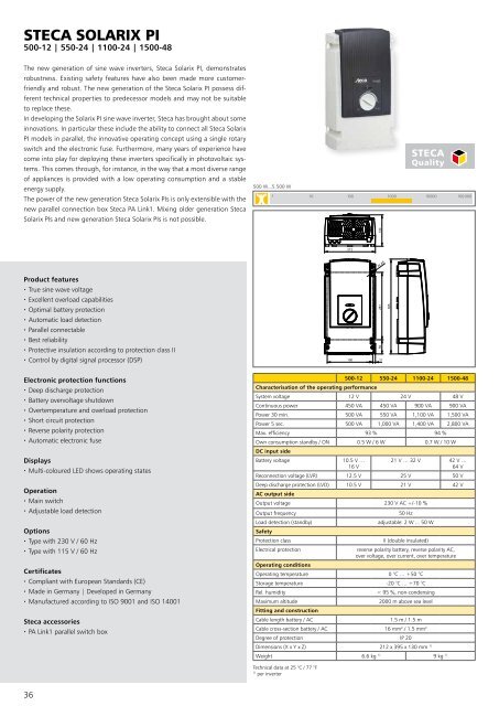 Steca Elektronik Catalog PV Off Grid (06|2018)