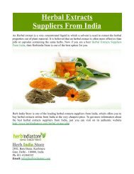 Herbal Extracts Suppliers From India