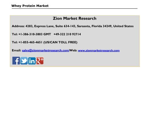 Whey Protein Market to touch US$ 12.4 Billion by 2021