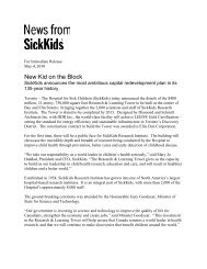 New Kid on the Block - SickKids Foundation