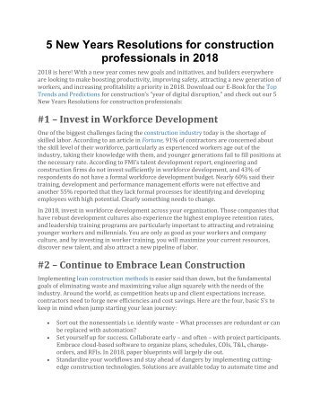 5 New Years Resolutions for construction professionals in 2018