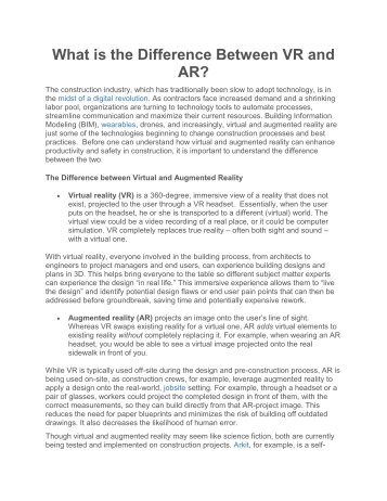 What is the Difference Between VR and AR?