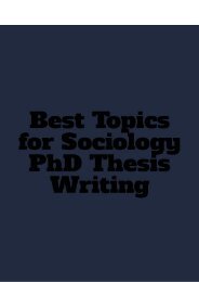 Best Topics for Sociology PhD Thesis Writing