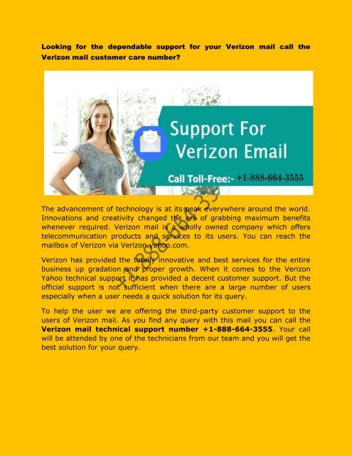 Verizon Email Support Number +1-888-664-3555