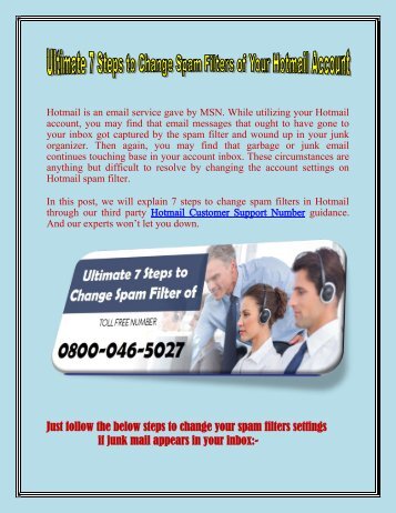 Ultimate 7 Steps to Change Spam Filters of Your Hotmail Account