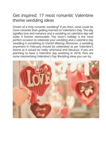 Valentine day special wedding