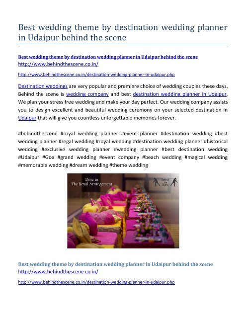 Best Wedding Theme By Destination Wedding Planner In Udaipur