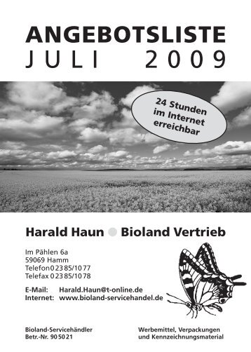 Harald Haun Bioland Vertrieb
