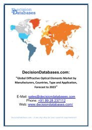 Diffractive Optical Elements Market - Size, Share and Supply with Competitive Landscape 2018-2023