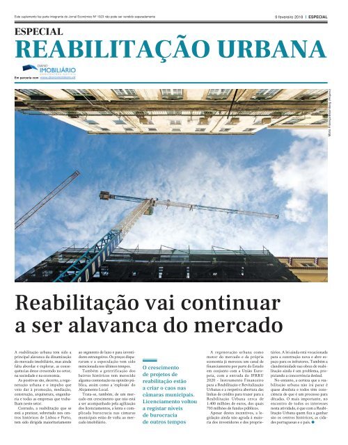 Especial Reabilitação Urbana