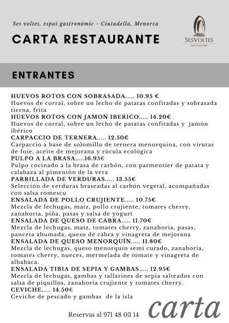 carta restaurante