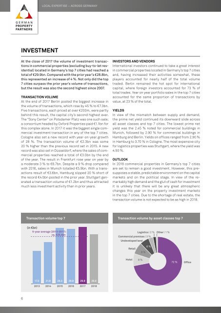 GPP Commercial Property Market Germany´s top7 cities 2017/Q1-4