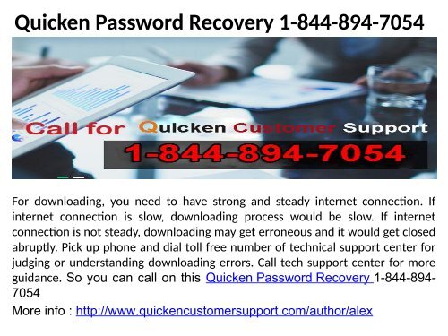 Quicken Login Password Number 1-844-894-7054 