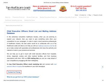 CEO Email List  - Chief Financial Officers Email List