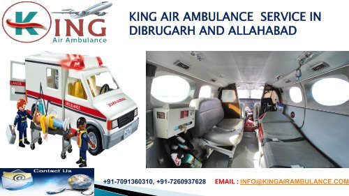 king air ambulance service in dibrugarh and allahabad