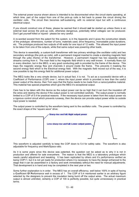 Practical Guige to Free Energy Devices