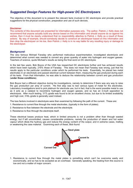 Practical Guige to Free Energy Devices