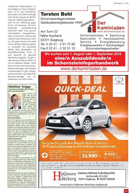 Siegburger Stadtmagazin Januar 2018