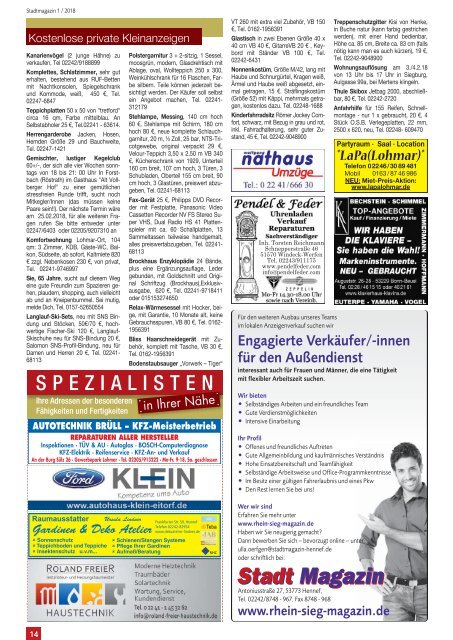 Siegburger Stadtmagazin Januar 2018