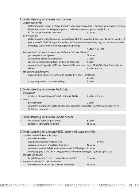 Bijlagen - Verbreding van bewonersbetrokkenheid - ABCD in de Kolpingbuurt Nijmegen - BIJLAGEN