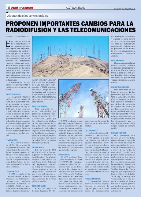 REVISTA PERÚ TV RADIOS ENE - FEB 2018