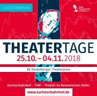 Heidelberger Theatertage 2018 - AUSSCHREIBUNG