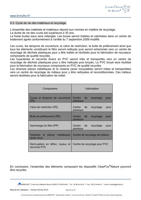 Guide_d_utilisation_-_Clearfox_Nature_-_4_6_8_EH_-_Fevrier_2014_cle0e5d7b