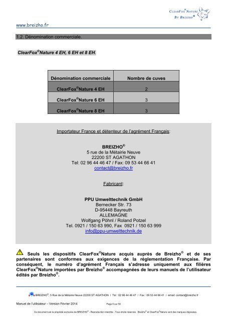 Guide_d_utilisation_-_Clearfox_Nature_-_4_6_8_EH_-_Fevrier_2014_cle0e5d7b