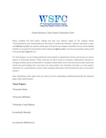 Submit Abstract - Team Papers Submission Form - 3WSFC_fillable_FINAL