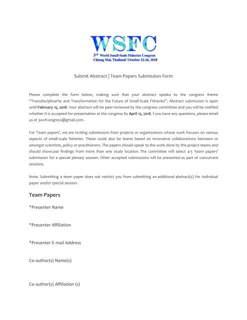 Submit Abstract - Team Papers Submission Form - 3WSFC_fillable_FINAL