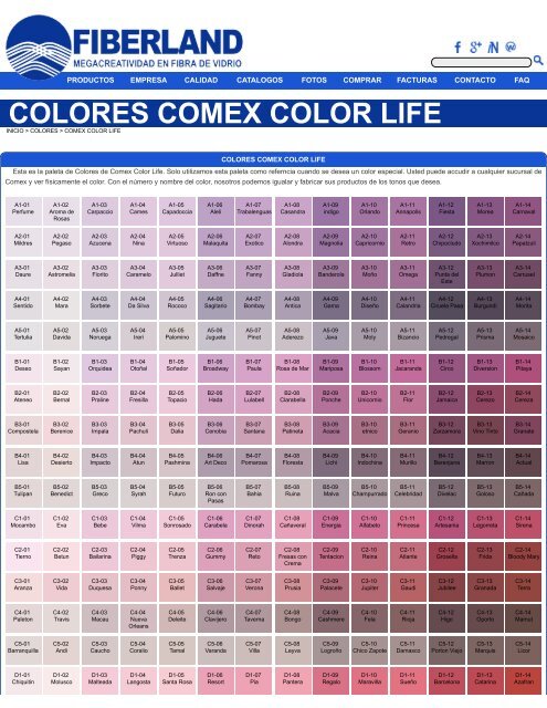 Colores Comex Color Life - FIBERLAND