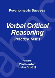 psychometric success verbal ability - critical reasoning practice test 1