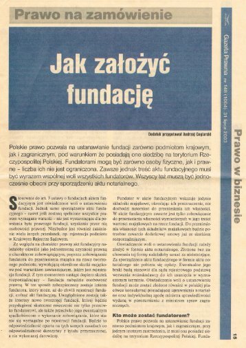 Jak założyć fundację