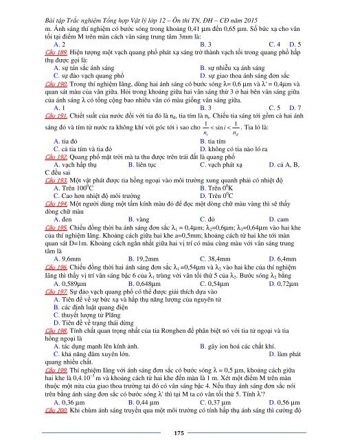 Sơ lược kiến thức trọng tâm Vật Lý 12 - 2015 (Bài tập tự luyện theo từng chương)