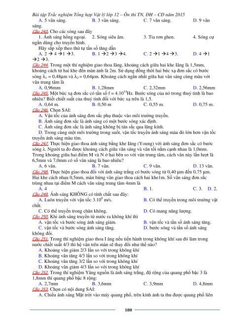 Sơ lược kiến thức trọng tâm Vật Lý 12 - 2015 (Bài tập tự luyện theo từng chương)