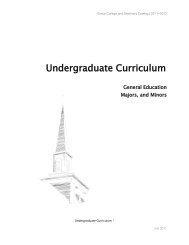 Undergraduate Curriculum - Grace College and Seminary