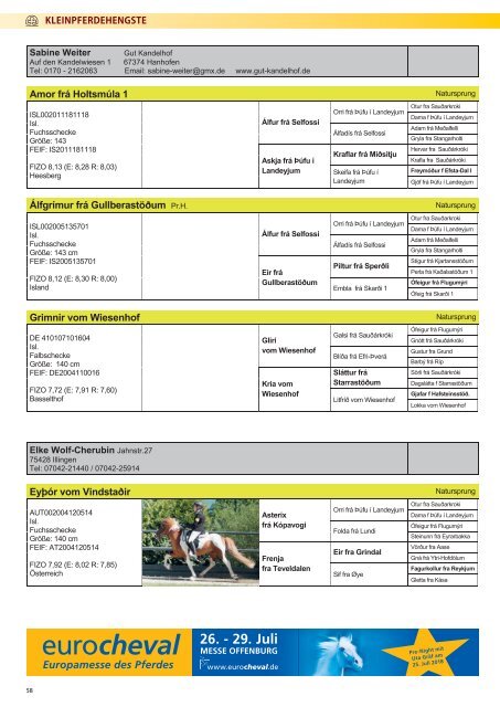 Kleinpferde und Kaltblut Spezial 2018 mit Hengstverteilungsplan