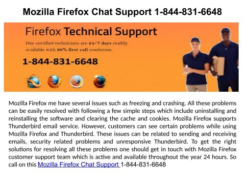 Mozilla Firefox Chat Support 1-844-831-6648