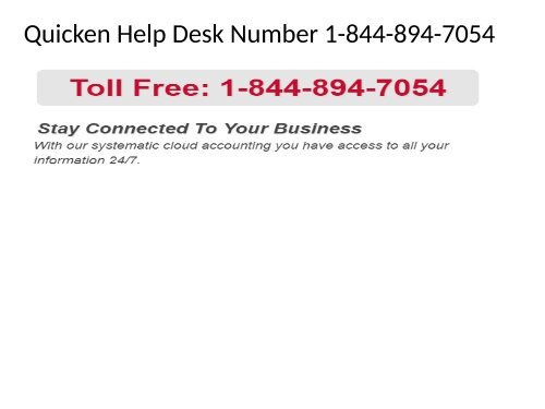 Quicken Toll Free Number 1-844-894-7054