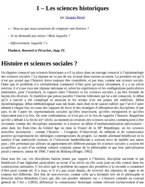 Epistemologie des sciences sociales