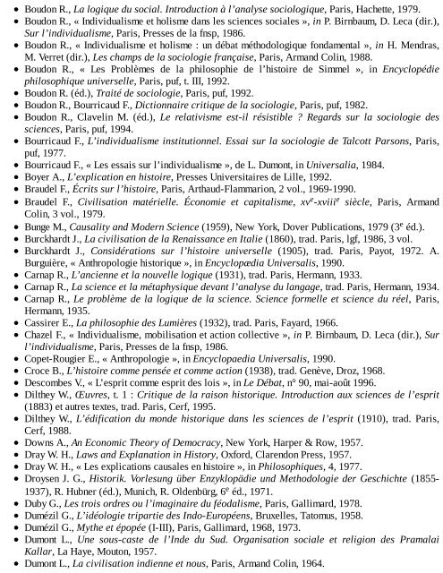 Epistemologie des sciences sociales