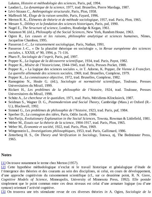 Epistemologie des sciences sociales