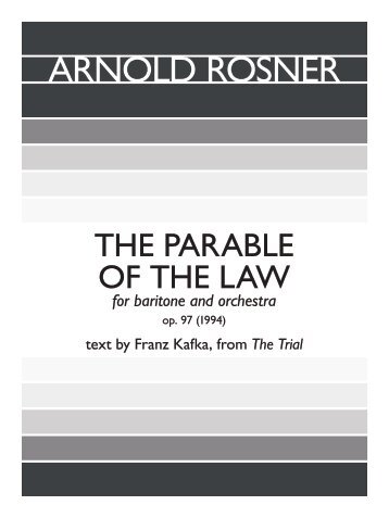 Rosner - The Parable of the Law, op. 97