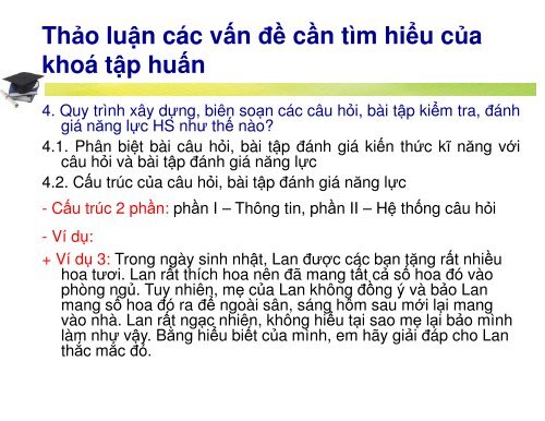 DẠY HỌC VÀ KIỂM TRA, ĐÁNH GIÁ KẾT QUẢ HỌC TẬP CỦA HỌC SINH THEO ĐỊNH HƯỚNG PHÁT TRIỂN NĂNG LỰC