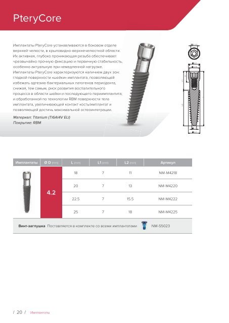 Noris Medical Dental Implants Product Catalog 2018 Russian